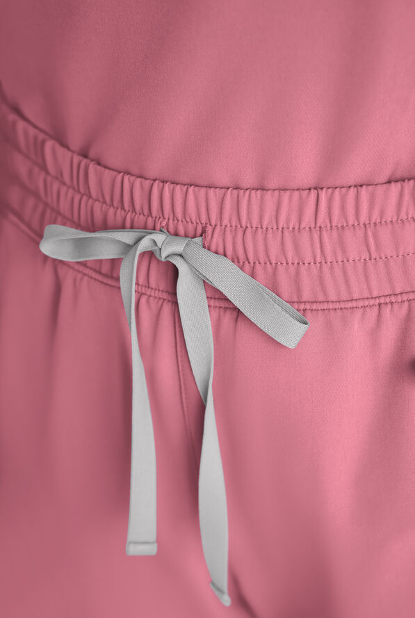 ReSurge Topaz Women's 11-Pocket Drawstring Scrub Pants - Petite - Tea Rose - 6