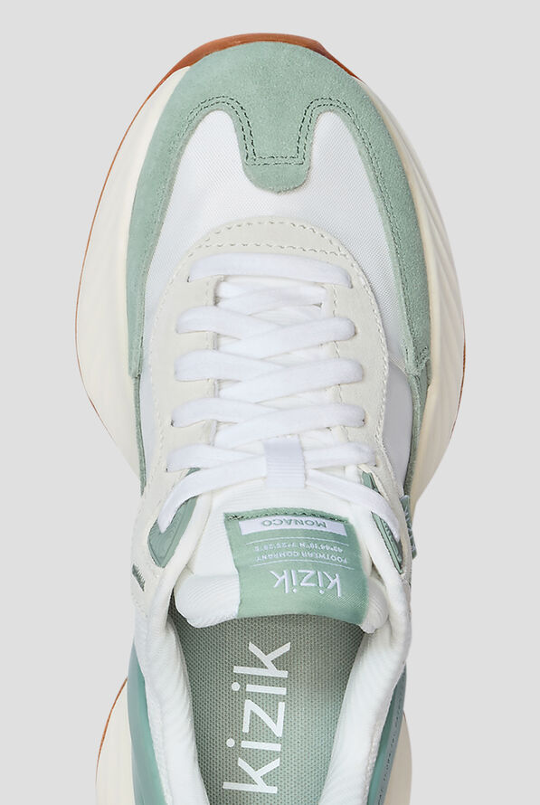 Kizik Monaco Women's White/Iceberg Green Hands Free Step-In Shoe - null - 2