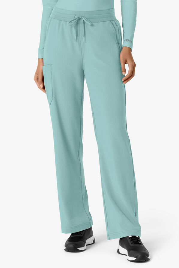 Carhartt Cross-Flex Force Boot Cut Women's 6-Pocket STRETCH Convertible Drawstring Cargo Scrub Pants - Summer Blue - 1