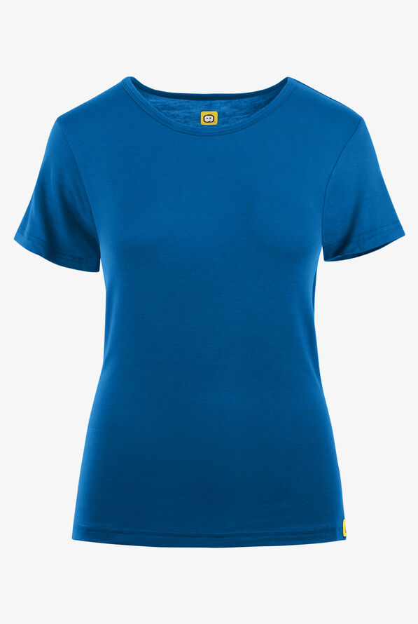 Camiseta médica WonderWink Silky STRETCH con mangas cortas para mujer - Royal - 1