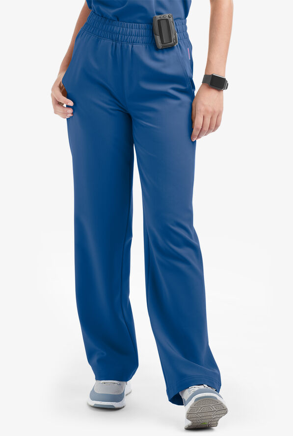 MOVEMENT by Butter-Soft Mira Women's 6-Pocket Wide Leg Scrub Pants - Royal - 1