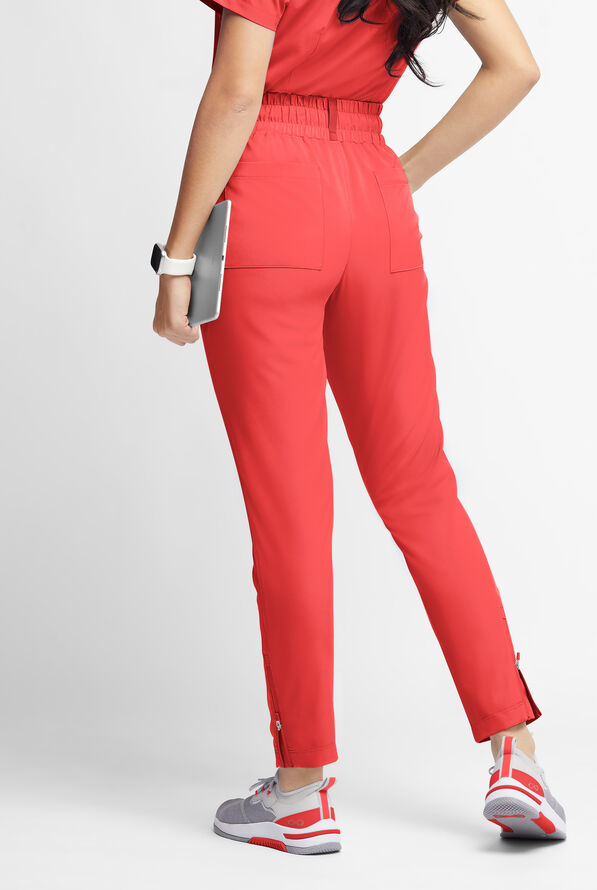 WhisperLite ISLA Women's 5-Pocket Tapered Scrub Pants - Radiant Red - 3