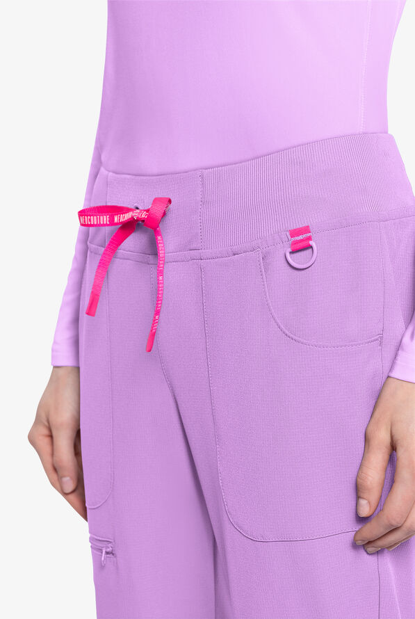 Med Couture Amp Women's 6-Pocket STRETCH Jogger Scrub Pant - Digital Lavendar - 3