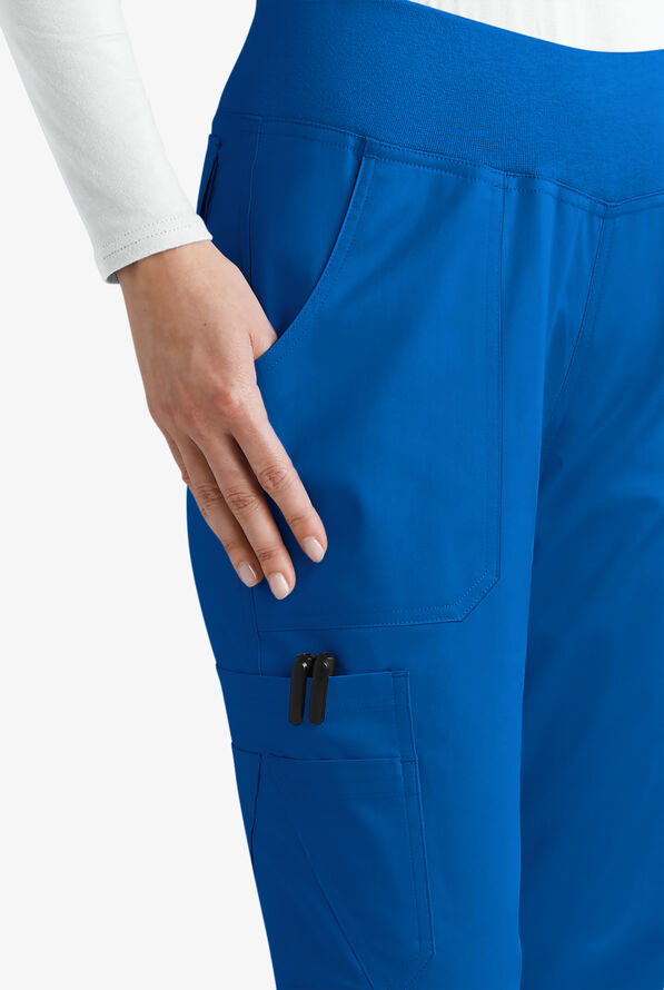Butter-Soft STRETCH Women's 10-Pocket Active Yoga Scrub Pants - Tall - Royal - 3