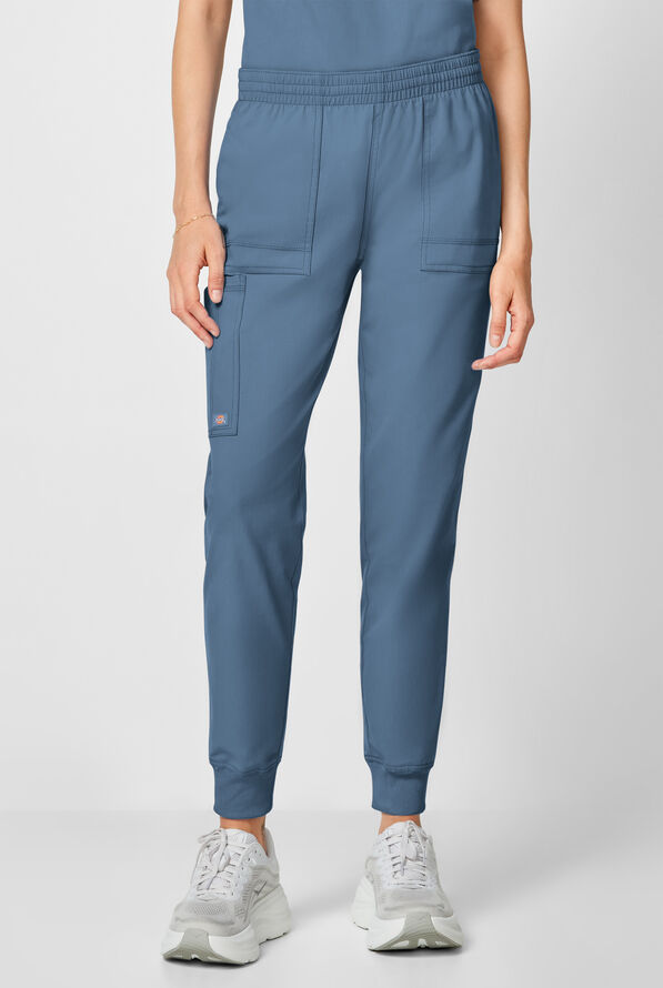 Dickies Forge Women's 6-Pockets Cargo Jogger Scrub Pants - Vintage Blue - 1