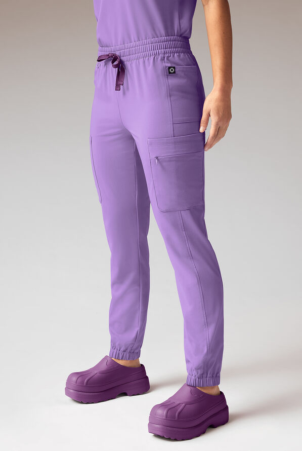 Pantalón médico Hypothesis Cache estilo jogger con 6 bolsillos para mujer - Ultraviolet Light - 1