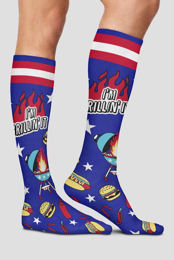 Cherokee Grillin' It Men's 10-15 mmHG Light Compression Socks - null - 3