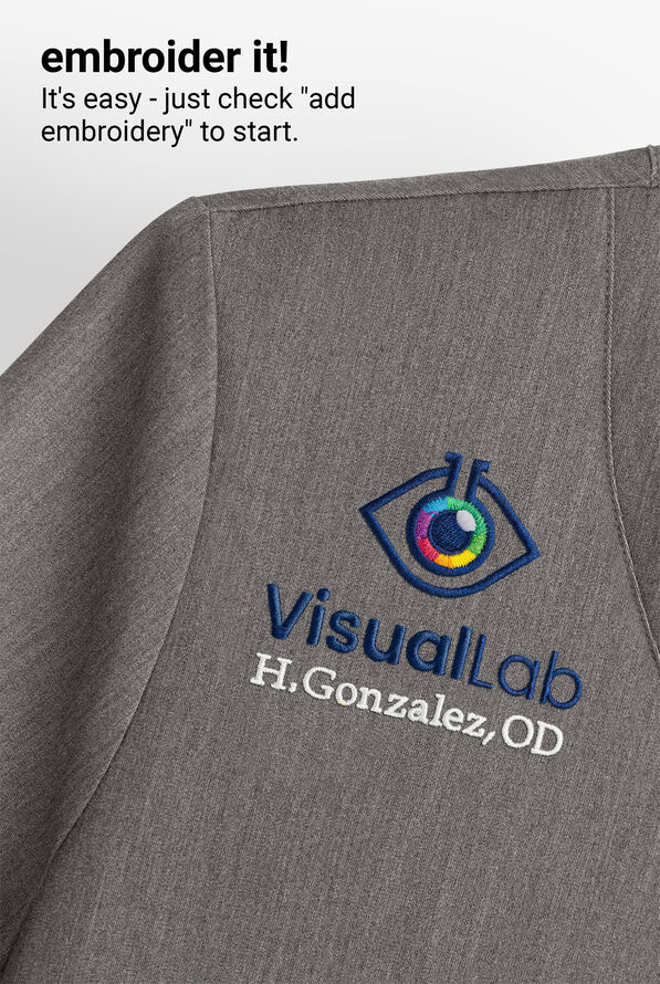 Healing Hands Purple Label Journey Women's 2-Pocket STRETCH Dolman Sleeve Mandarin Collar Scrub Top - Heather Grey - 3