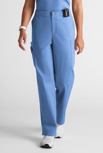 Butter-Soft STRETCH Women's 8-Pocket Cargo Button Front Pant With Fly Scrub Pants
