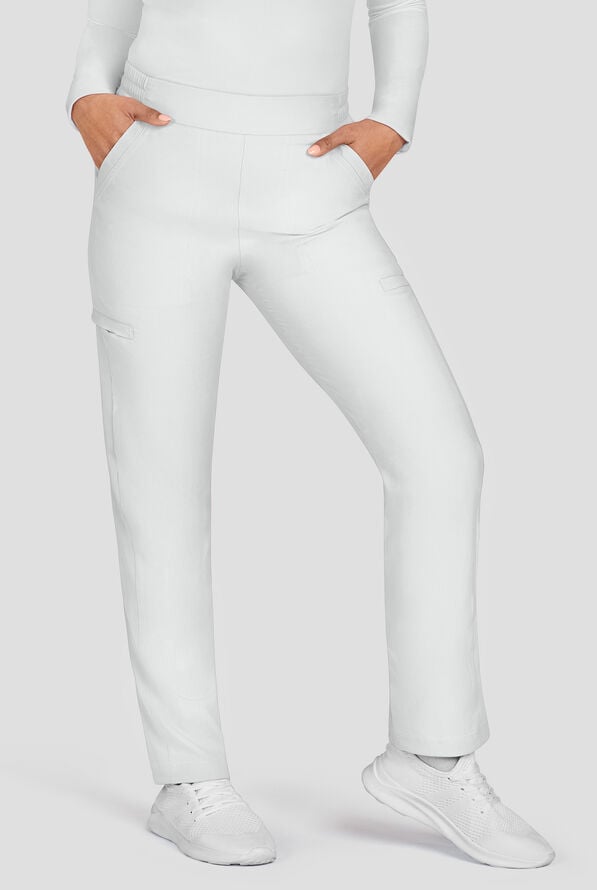 Pantal&oacute;n m&eacute;dico koi Lite&trade; Chessa con piernas rectas y 6 bolsillos para mujer - White - 1