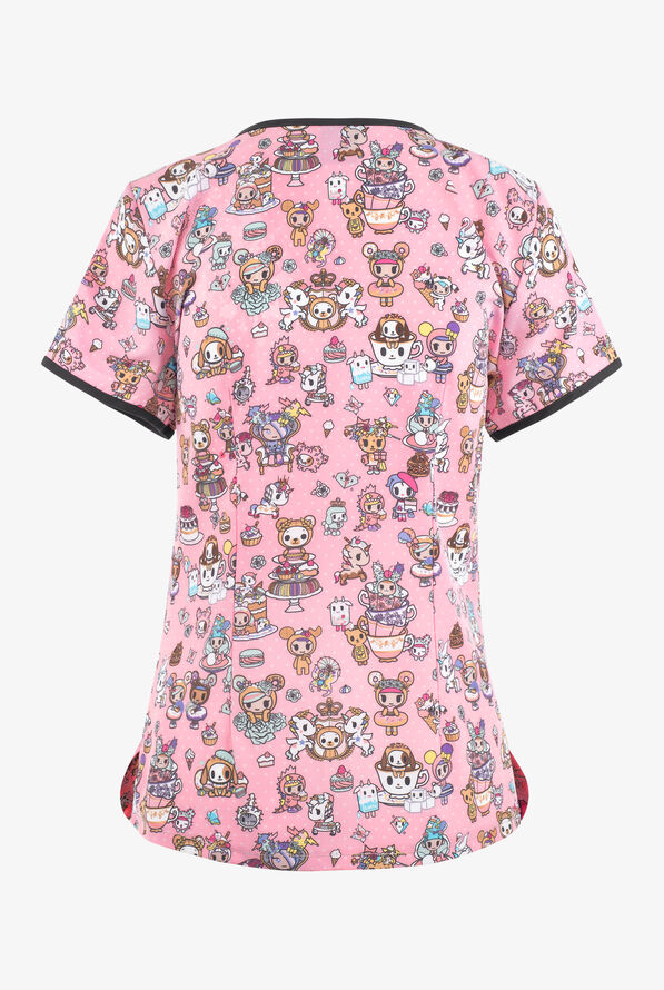 koi tokidoki Kawaii Confections Print Scrub Top, Fashion Print Scrubs