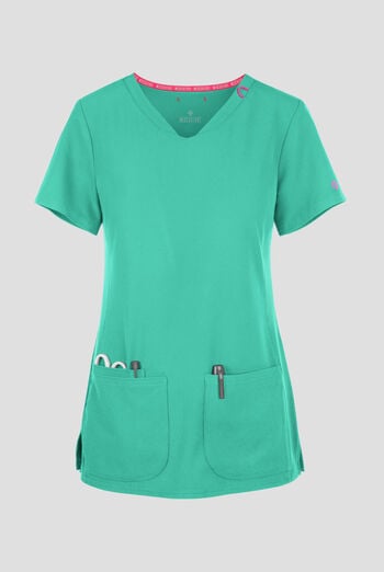 Med Couture Amp Women's 3-Pocket STRETCH V-Neck Scrub Top