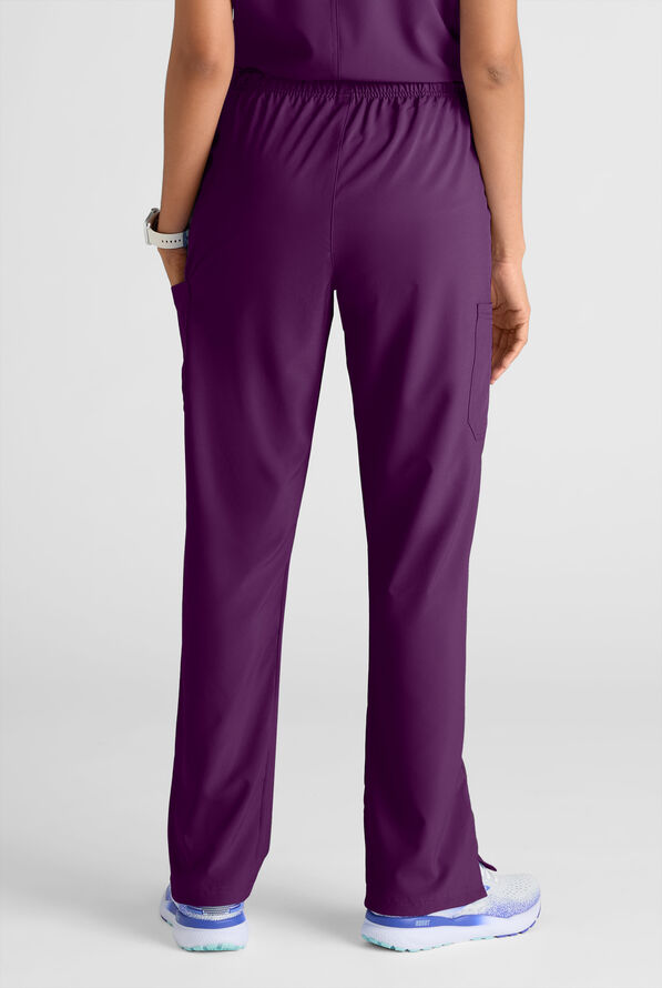 Easy STRETCH Eden Women's 4-Pocket Drawstring Scrub Pants - Petite - Eggplant - 2