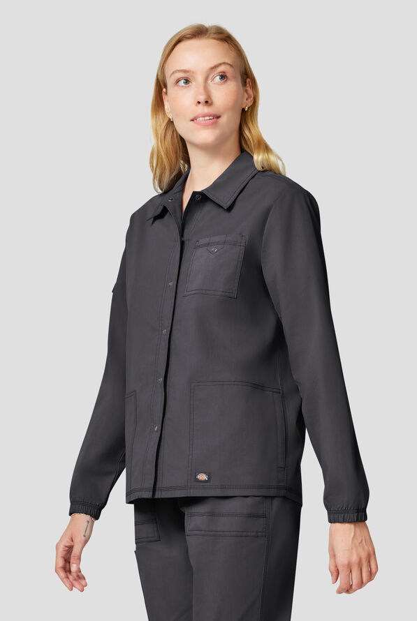 Dickies Forge Women's 3-Pocket Snap Front Scrub Jacket - Pewter - 2