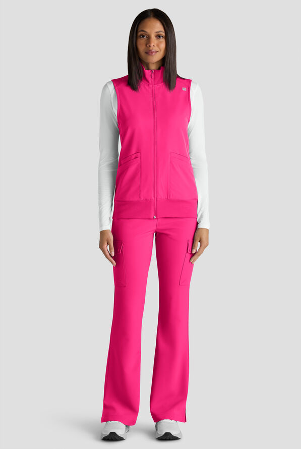 Chaleco médico ReSurge Ebro con cremallera y 6 bolsillos para mujer - Reactive Pink - 7