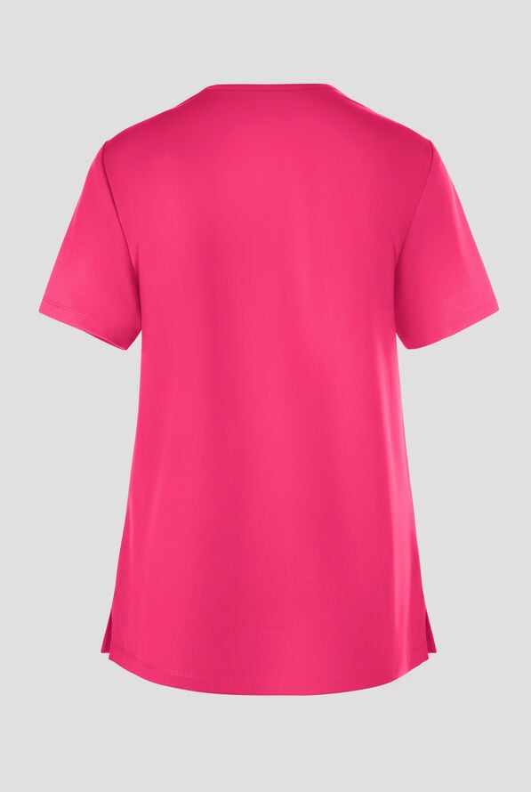 Cherokee Achieve Women's 2-Pocket STRETCH Knit V-Neck Scrub Top - Tropical Hibiscus - 2