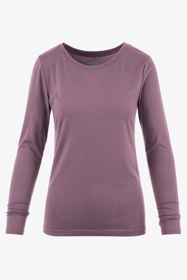 Healing Hands Melissa Women's STRETCH Long Sleeve Knit Underscrub - Elderberry - 1