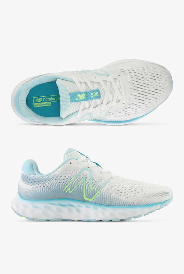 New Balance Women's 520 v8 White/Ice Blue Athletic Lace Up Nursing