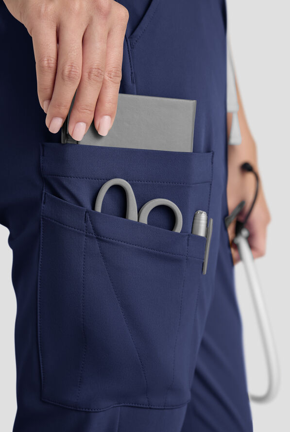 Pantal&oacute;n m&eacute;dico ReSurge Topaz con cord&oacute;n ajustable y 11 bolsillos para mujer - Navy - 3