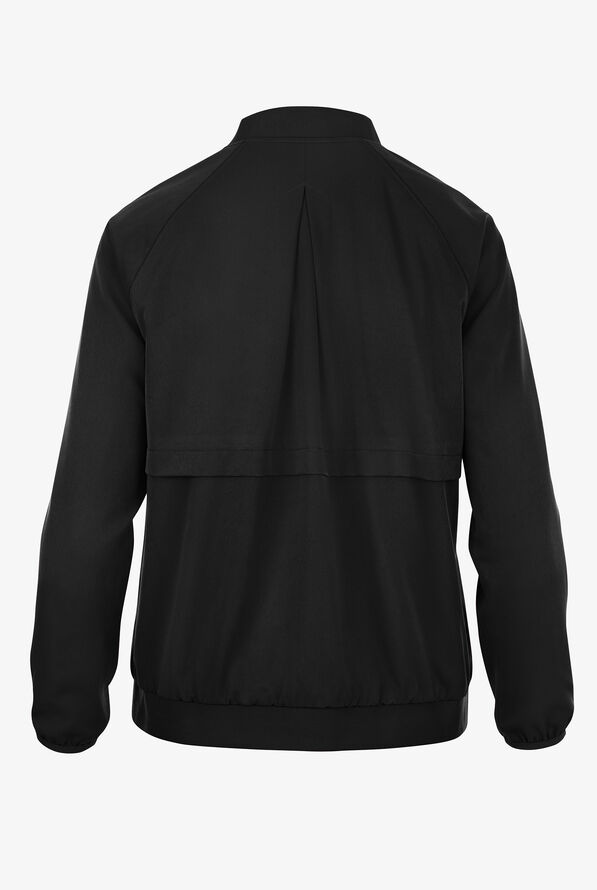Healing Hands Limited Edition Kerry Women's 4-Pocket STRETCH Reversible Zipper Scrub Jacket - Black - 2