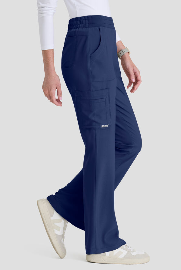 Grey's Anatomy by Barco Evolve STRETCH Sky Women's 6-Pocket Flare Leg Scrub Pant - Indigo - 4