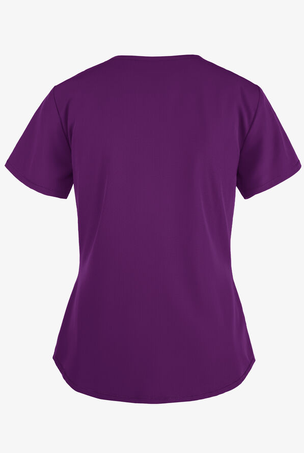 Skechers by Barco Breeze Women's 3-Pocket STRETCH V-Neck Scrub Top - Grape - 3