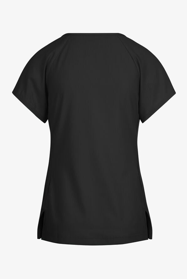 koi Lite™ Lilias Women's 2-Pocket Sweetheart Notch Neck Scrub Top - Black - 2