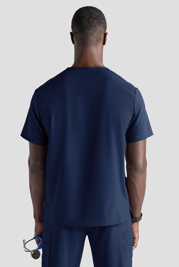 Easy STRETCH Men's 5-Pocket V-Neck Scrub Top - Navy - 2