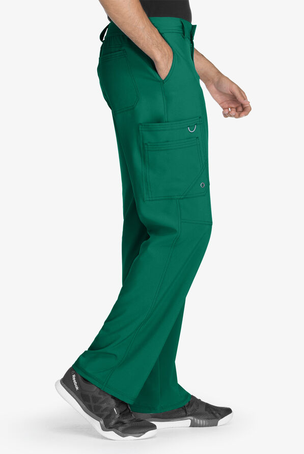 Infinity Men's 5-Pocket STRETCH Tapered Leg Cargo Scrub Pants - Hunter - 3