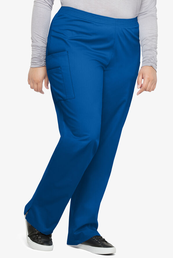 Butter-Soft STRETCH Women's 3-Pocket Plus Size Pull On Scrub Pants - Royal - 1