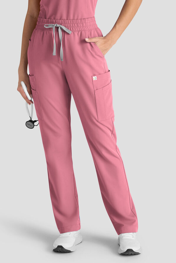Pantal&oacute;n m&eacute;dico ReSurge Topaz con cord&oacute;n ajustable y 11 bolsillos para mujer - Tea Rose - 1