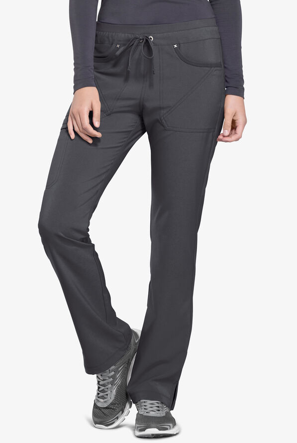 Cherokee iflex Women's 5-Pocket STRETCH Tapered Leg Drawstring Scrub Pants - Pewter - 1