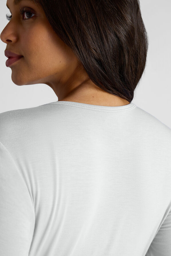 Easy STRETCH Cate Women's Long Sleeve Knit Underscrub - White - 2