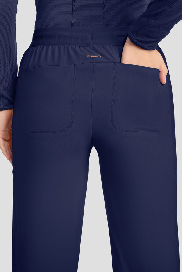 Pantalón médico Infinity GNR8 STRETCH de tiro medio con piernas anchas y 7 bolsillos para mujer - Navy - 2