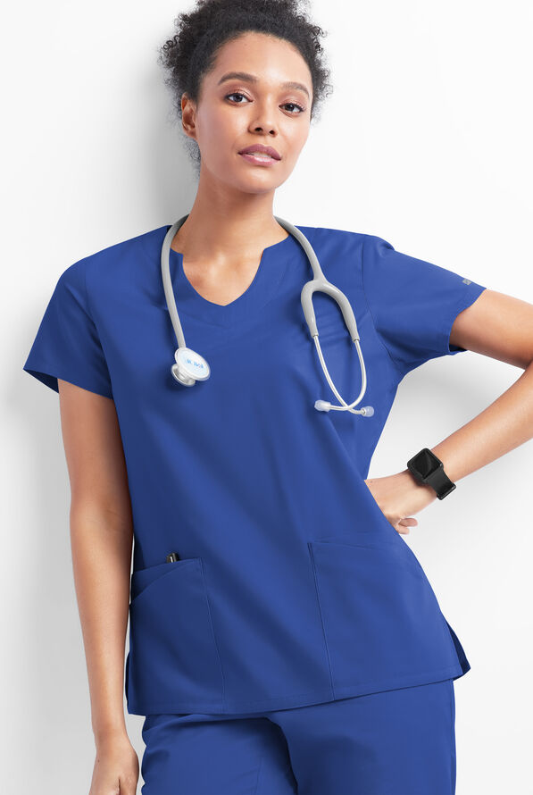 Butter-Soft Originals Women's 6-Pocket Scallop Neck Scrub Top - Galaxy - 5