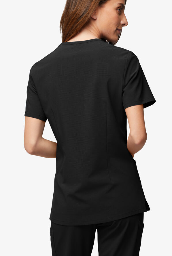 Easy Stretch EcoGrid Alana Women's 3-Pocket Scrub Top - Onyx Black - 5