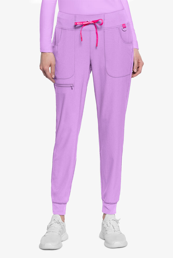 Med Couture Amp Women's 6-Pocket STRETCH Jogger Scrub Pant - Digital Lavendar - 1