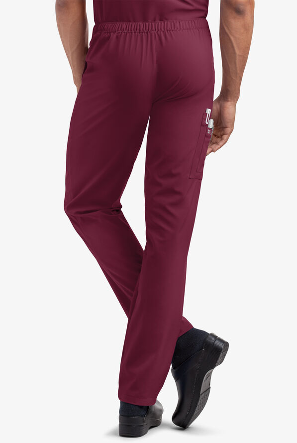 Easy STRETCH Morgan Unisex 5-Pocket Drawstring Scrub Pants - Wine - 3