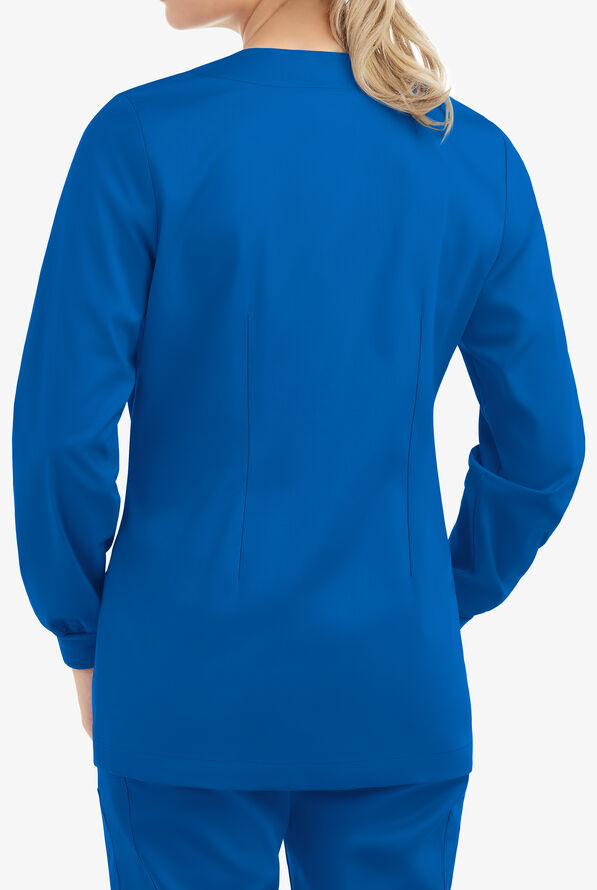 Chaqueta médica manga larga UA Butter-Soft STRETCH con botones a presión y 2 bolsillos para mujer - Royal - 4