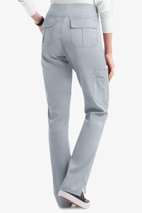 Pantal&oacute;n m&eacute;dico UA Butter-Soft STRETCH Petite Active estilo yoga con 10 bolsillos para mujer - Silver - 4