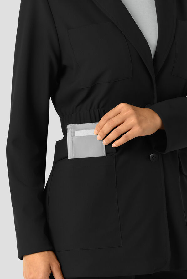 Wink Layers Women's 28 1/4"  4-Pocket Blazer Short Lab Coat - Black - 6