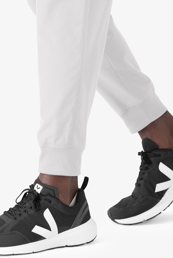 Grey's Anatomy by Barco Spandex STRETCH Murphy Men's 5-Pocket Cargo Jogger Scrub Pants - White - 4