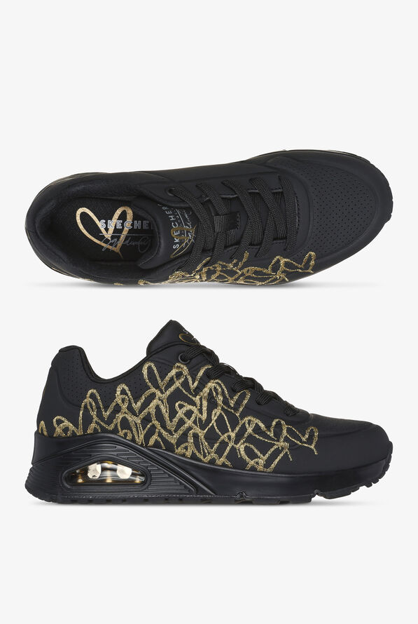 Skechers Street Women's UNO-GOLDEN HEART Black Athletic Lace Up Nursing Shoes - null - 1