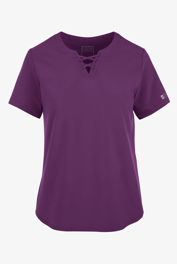 Blusa m&eacute;dica Easy STRETCH GiGi con detalle de lazos para mujer - Eggplant - 1