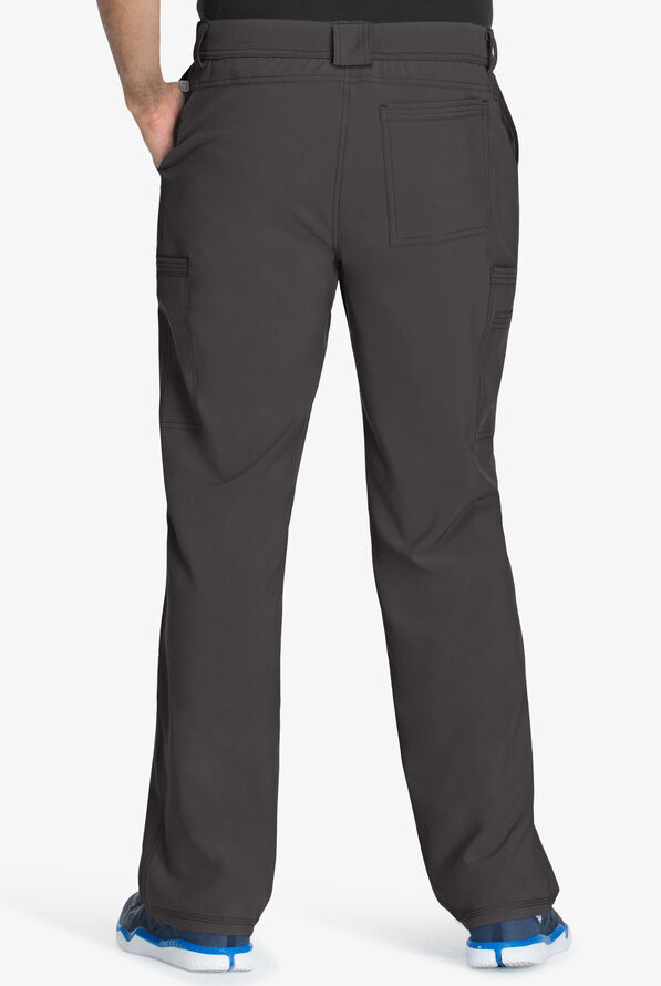 Infinity Men's 5-Pocket STRETCH Tapered Leg Cargo Scrub Pants - Short - Pewter - 2