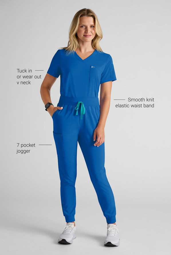 Easy STRETCH Women's Scrub Set - Royal - 7