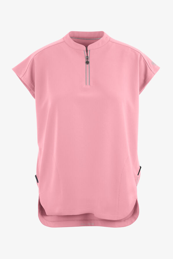 Healing Hands 360 Sandy Women's 2-Pocket STRETCH Dolman Sleeve Zip Mandarin Collar Scrub Top - Ballet Slipper - 1