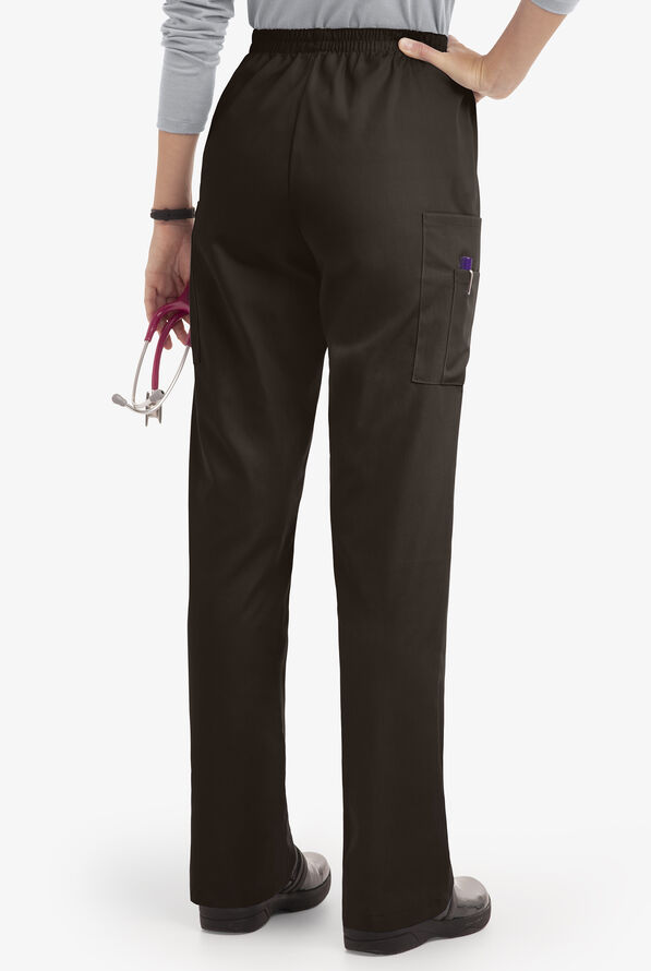 UA Best Buy Scrubs Women's 3-Pocket Elastic Waist Tapered Pants - Tall - Espresso - 2