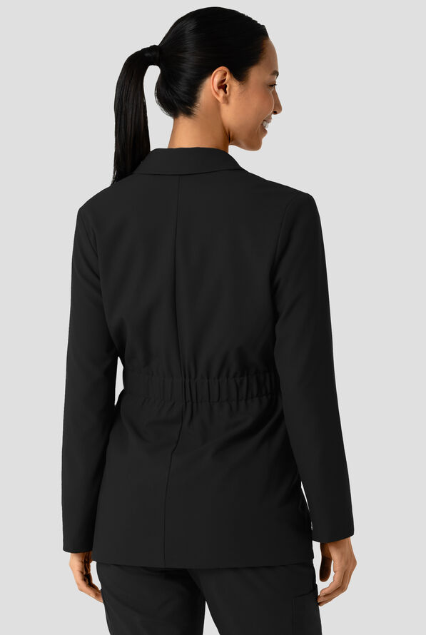 Wink Layers Women's 28 1/4"  4-Pocket Blazer Short Lab Coat - Black - 3