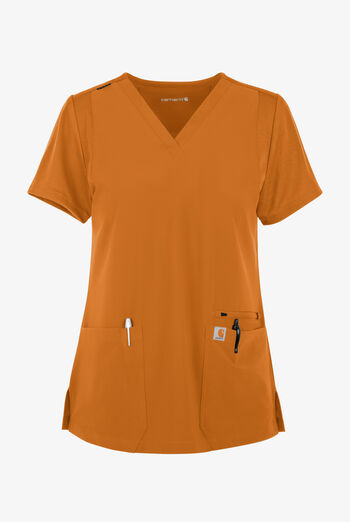 Blusa m&eacute;dica Carhartt Cross-Flex Force STRETCH con panel de tejido y 3 bolsillos para mujer